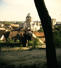 Magyarország, Eger, kilátás a várból, szemben a zsinagóga, jobbra a ferences templom tornyai., 1962, Markus Marianna, Magyar Gábor, színes, Fortepan #187025