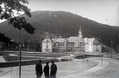 Magyarország, Lillafüred, Miskolc, Palotaszálló a park felől., 1931, Hirschler Károly, hegy, torony, szálloda, Fortepan #187542