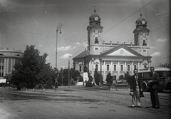 Magyarország, Debrecen, Kossuth tér, Kossuth szoborcsoport és a Református Nagytemplom., 1930, Hirschler Károly, templom, Fortepan #187578