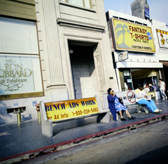 Amerikai Egyesült Államok, Los Angeles,Kalifornia állam, Hollywood Boulevard, balra a 6331 szám, a Guaranty Building. A felvétel 1991-ben készült., 1990, Szalay Béla, Fortepan #187623