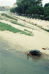 Olaszország, Verona, kilátás a Ponte di Castelvecchio-ról a Adige folyóra, a háttérben a Lungadige Cangrande., 1972, Fortepan/Album040, Fortepan #188406