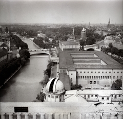 Németország, München, Museumsinsel, kilátás a Deutsches Museum tornyából (Museumsturm / Wetterturm)., 1936, Lőrincze Judit, Fortepan #188490