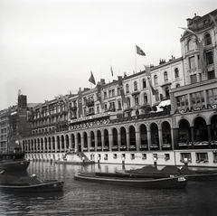 Németország, Hamburg, Kleine Alster a Jungfernstieg felől a Schleusenbrücke felé nézve, jobbra sz Alster-árkádok., 1936, Lőrincze Judit, Fortepan #188510