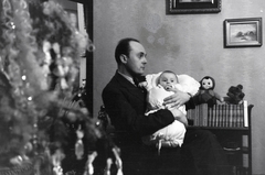 1940, Merza József, Christmas, newborn, Fortepan #188878