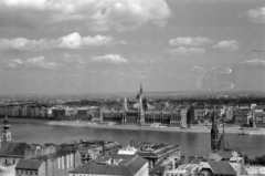 Magyarország, Budapest I.,Budapest V., kilátás a budai Várból a Parlament felé., 1962, Palkó Zsolt, Budapest, Fortepan #189096