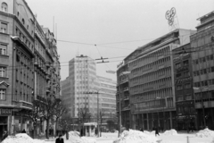 Szerbia, Belgrád, az Albán Palota (Палата Албанија, Palata Albanija) a Terazije felől nézve., 1960, Ungvári György, magasház, modern építészet, Fortepan #189225