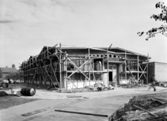 1955, UVATERV, scaffolding, construction, Fortepan #189983