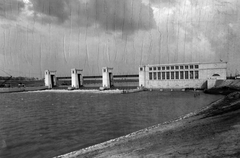 Hungary, Tiszalök, Vízerőmű., 1955, UVATERV, power station, Fortepan #189998