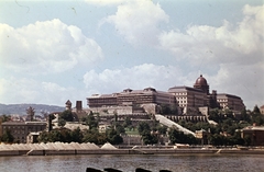 Hungary, Budapest I., a Budavári Palota (korábban Királyi Palota) a Vigadó téri hajóállomás felől nézve., 1963, Wittner Lucia, Budapest, Fortepan #190140