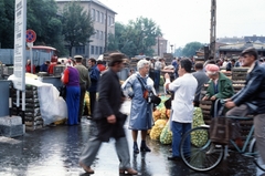 Magyarország, Budapest XIV., Lőcsei út, nagybani piac a Bosnyák téri Vásárcsarnok mellett., 1981, Szalay Zoltán, színes, Budapest, Fortepan #190913