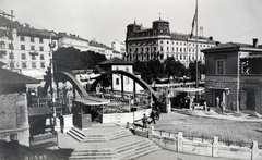 Croatia, Rijeka, híd a Recsina folyón az Olaszországhoz és a Szerb-Horvát-Szlovén királysághoz tartozó városrész között., 1938, Kieselbach Gyula, Fortepan #191394