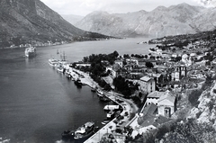 Montenegró, Kotor, a város látképe és a Kotori öböl., 1938, Kieselbach Gyula, Fortepan #191409