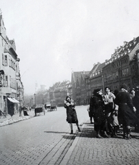 Németország, Augsburg, Maximilianstrasse az Armenhausgasse felől nézve., 1932, Kieselbach Gyula, Fortepan #191490