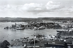 Norvégia, Oslo, kikötő., 1939, Kieselbach Gyula, felhő, kikötő, Fortepan #191558