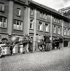 Norvégia, Bergen, Finnegårdsgaten., 1939, Kieselbach Gyula, lovaskocsi, Martens-márka, Fortepan #191589