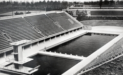 Németország, Berlin, Olimpiai Úszóstadion, a műugrótoronnyal., 1936, Kieselbach Gyula, Fortepan #191611