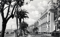 Franciaország, Nizza, Promenade des Anglais, jobbra előtérben a Palais de la Méditerranée., 1933, Kieselbach Gyula, pálmafa, Fortepan #191763