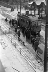 Hungary, Budapest XII., Zugliget, villamos-végállomás., 1957, Kriss Géza, Budapest, passenger, Fortepan #191949