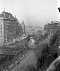 Ausztria, Bécs, kilátás a Vordere Zollamtsstrasse felől a Duna-csatorna felé, középen a Wien folyó., 1930, Fortepan, Fortepan #19228