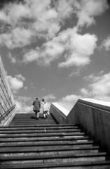 Magyarország, Budapest V., Marcius 15. tér, lépcső az Erzsébet hídhoz., 1979, Kriss Géza, Budapest, Fortepan #192350