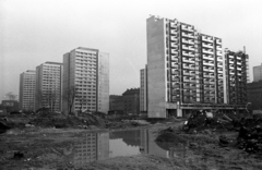 Hungary, Budapest VIII., a Szigony utcai bontási területtől a Práter utca megmaradt házai felé nézve. Középpontban a Losonci tér és a Práter utca közötti épületek., 1976, Kriss Géza, Budapest, Fortepan #192551