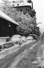 Magyarország, Budapest VIII., Práter utca, a Futó utca kereszteződése a Nagy Templom utca felé nézve., 1980, Kriss Géza, Budapest, Fortepan #192605