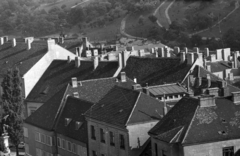 Magyarország, budai Vár, Budapest I., kilátás a Mátyás-templom tornyából a Tárnok utca és a Naphegy felé., 1969, Kriss Géza, Budapest, Fortepan #192980