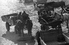 Magyarország, Győr, Mosoni-Duna part, alsó rakpart a Dunakapu térnél. Fuvarosok pihenőben., 1971, Kriss Géza, Fortepan #193280