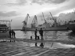 Croatia,Adriatic Sea, Rijeka, kikötő., 1978, Kriss Géza, Yugoslavia, ship, crane, Fortepan #193507