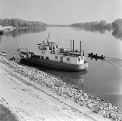 Magyarország, Szentendre, Duna korzó (Somogyi-Bacsó part)., 1966, Gábor Viktor, Kitűző V. hajó, Fortepan #193761