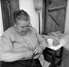 1966, Gábor Viktor, woman, knitting, Fortepan #193872