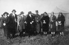 1920, Lencse Zoltán, hat, uniform, tableau, women, men, tent, Fortepan #19415