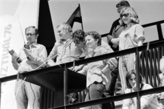 Hungary, Miskolc, DVTK-stadion, IX. Borsodi politikai dalfesztivál. Balról a második Jancsó Miklós filmrendező., 1976, Gábor Viktor, Fortepan #194372