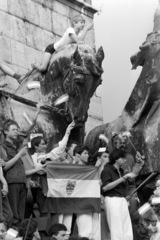 Magyarország, Budapest XIV., Hősök tere, az erdélyi falurombolás elleni tüntetés 1988. június 27-én., 1988, Gábor Viktor, tüntetés, Budapest, rendszerváltás, Fortepan #194606