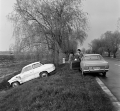 1973, Bojár Sándor, baleset, Opel Kadett B, rendszám, Skoda Octavia, Fortepan #195268