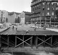 Magyarország, Budapest VIII.,Budapest IX., Kálvin tér, az aluljáró építkezése., 1975, Bojár Sándor, Budapest, Fortepan #195363