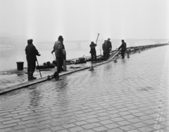 Magyarország, Budapest V., pesti alsó rakpart a Parlamentnél, háttérben a ködbevesző Margit híd., 1978, Bojár Sándor, Budapest, Fortepan #195413