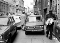 Magyarország, Budapest VII., Wesselényi utca az Erzsébet (Lenin) körút felől a Hársfa utca felé nézve., 1982, Bojár Sándor, Trabant-márka, Skoda-márka, rendszám, Budapest, Fortepan #195514