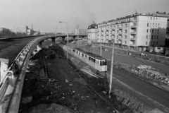 Hungary, Budapest XI.,Budapest XII., Budaörsi út - Alkotás utca - Hegyalja út találkozása / BAH csomópont, a felüljáró építése., 1976, Bojár Sándor, Budapest, Fortepan #195744