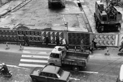 Magyarország, Budapest V., Ferenciek tere (Károlyi Mihály utca) a közúti aluljáró építése idején., 1975, Bojár Sándor, Budapest, Fortepan #195772