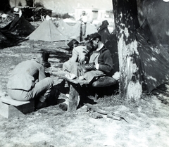 1915, Bogyó Virág, First World War, relaxation, boots, soldier, tent, Fortepan #196119