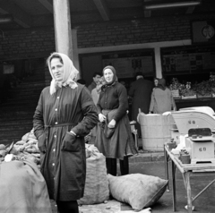 Magyarország, Budapest II., Fény utcai piac., 1967, Zofia Rydet, piac, fejkendő, árus, Budapest, Fortepan #196163