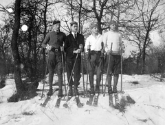 1920, Fortepan, woods, winter, snow, skiing, men, Fortepan #19620