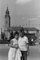 Románia,Erdély, Nagyvárad, Szent László tér (Piata Unirii), háttérben a Szent László-templom., 1969, Szűcs Lóránd, Fortepan #196499