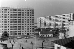 Románia, Bukarest, szemben balra az Aleea Avrig 14. (P6 blokk), jobbra a háttérben a Strada Avrig 9-19. (U1 blokk) a Bulevardul Ferdinand I. (Gheorghi Dimitrov) felől., 1969, Szűcs Lóránd, Fortepan #196502