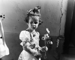 1957, Keveházi János, girl, ribbon, flower, folk costume, Fortepan #197553