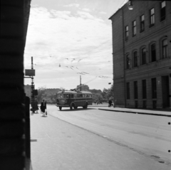 Magyarország, Budapest VIII., Csobánc utca a Kálvária (Kulich Gyula) tér felé nézve., 1959, Keveházi János, Budapest, trolibusz, Fortepan #197783