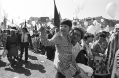 Hungary, Budapest XIV., Ötvenhatosok tere (Felvonulási tér), május 1-i felvonulás., 1987, Szalay Zoltán, 1st of May parade, Budapest, Fortepan #198173