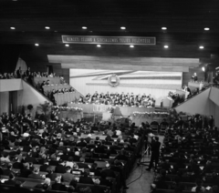 Magyarország, Budapest VI., Városligeti (Gorkij) fasor, Építők Rózsa Ferenc Művelődési Háza, nagyterem. A Hazafias Népfront IV. kongresszusa., 1968, Szalay Zoltán, Budapest, Fortepan #198297