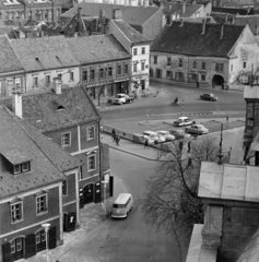 Hungary, Sopron, kilátás a Tűztoronyból az Előkapu és a Várkerület (Lenin körút) felé., 1971, Szalay Zoltán, Fortepan #198344